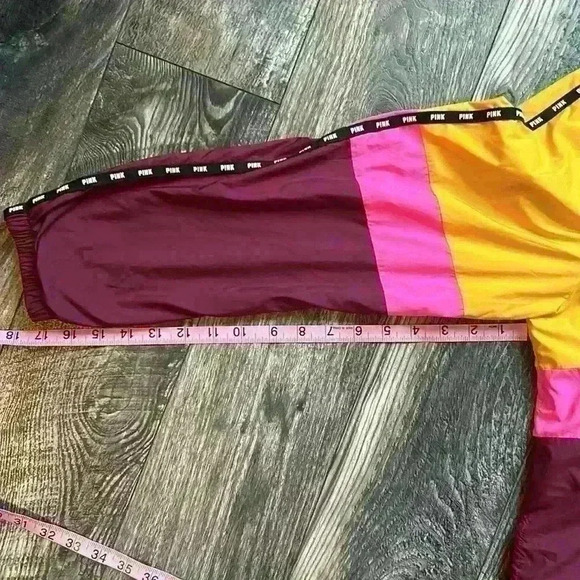 PINK Multicolor Vintage Vibe Color Block Jacket M/L - Picture 11 of 11